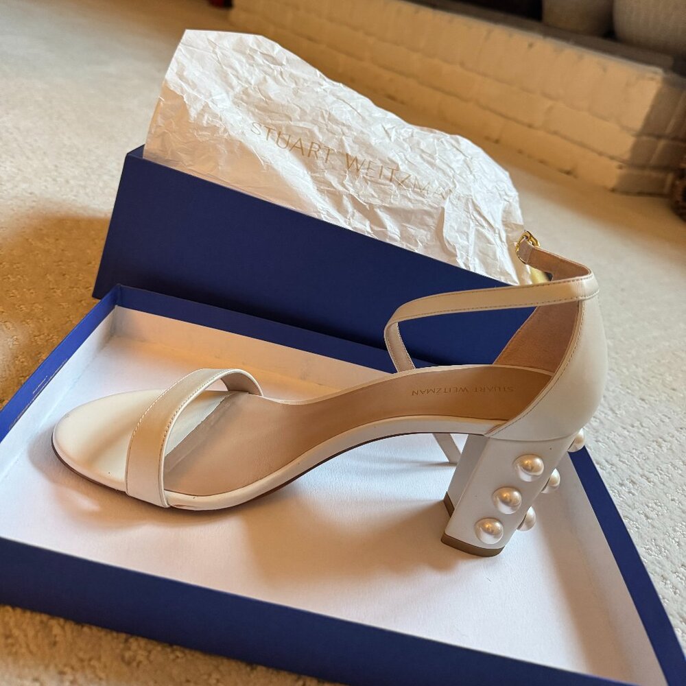 Stuart Weitzman Block Heels (with pearls)